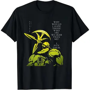 Muscle Anime Escanor "I Pity Them" T-Shirt,Seven Deadly Sins Lion's Sin of Pride Anime Quote Tee,Seven Deadly Sins Anime Power Tee,Crewneck Casual Top Comfortable Short Sleeve