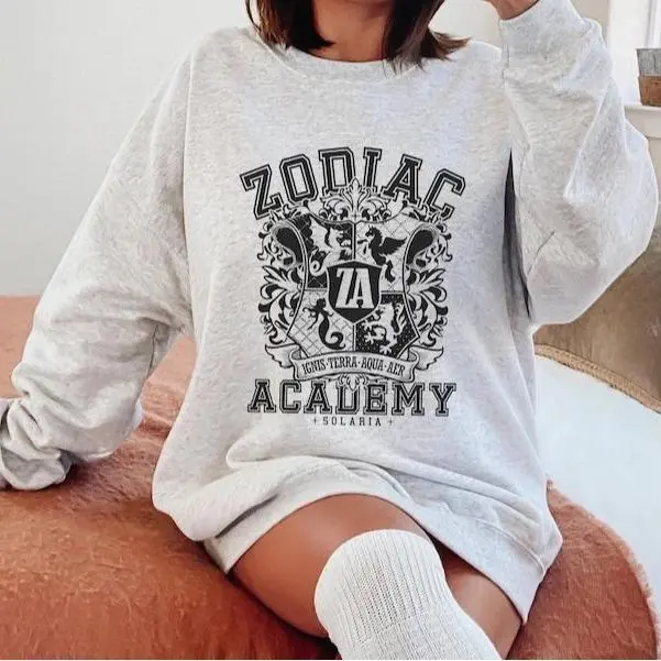 Zodiac Academy Coat of Arms House Crest Sweatshirt, Twisted Sisters ZA Merch, Booktok Bookish Sweater Celestial Heirs, Book Lover Gifts, Bookish Merch, T-Shirts, Crewnecks, Hoodies – Gifts for Men Women Cotton Womenswear