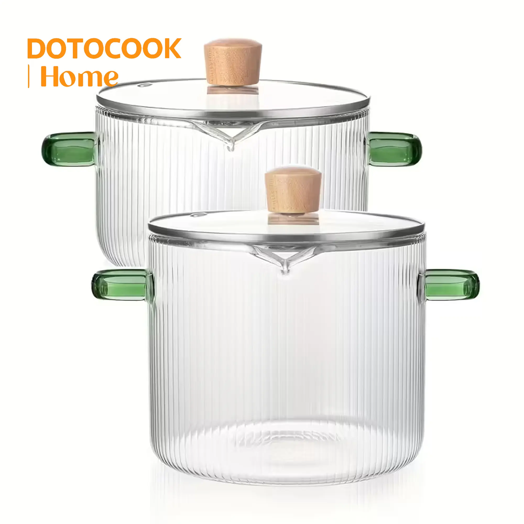 High Borosilicate Glass Dual-Ear Cooking Pot Set, Durable Cookware, High Quality Cookware, Multifunctional Enamel Skillet, Healthy Meal Prep, Kitchen, Restaurant, Outdoor Camping, Pots Pans Utensils