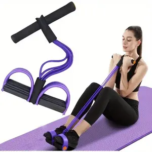 High Tension 6-Tube Resistance Band, Ergonomic Design & Comfort Grip, Purple Durable Fitness Rope for Home Gym, Home Workout Equipment, Cardio and Strength Training Exercises, Muscle Training Equipment, Fitness Bands