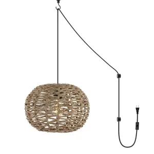 JONATHAN Y Magnolia Adjustable Iron Rustic Farmhouse LED Pendant; for Living Room, Bedroom, Kitchen, Office
