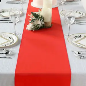 Polyester Table Runner 12"x108" Red - Wrinkle-Resistant & Durable Table Decor