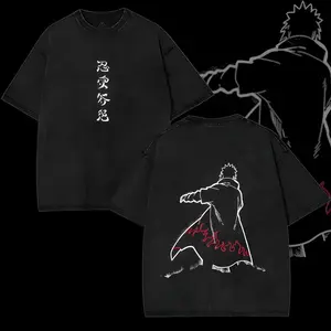 Minato Namikaze "Fourth Hokage" Father Naruto Anime Printed T-Shirt Washed Unisex Streetwear Naruto Merch Gift For Naruto Fan Minato Fan