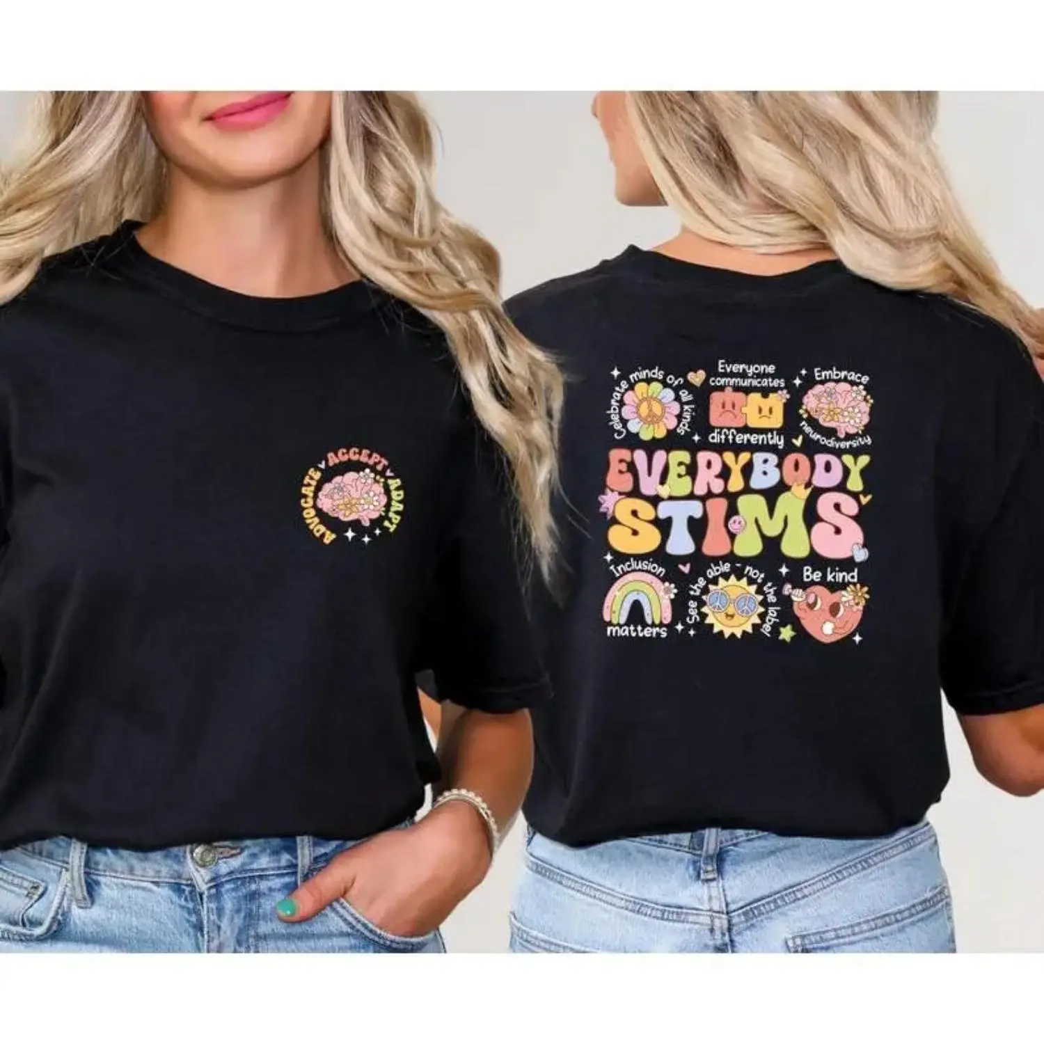 Everybody Stims Speech Therapy T-Shirt, Behavior Analyst T-shirt, Autism Matter T-shirt, Behavior Therapy Gift, Neurodiversity T-Shirt
