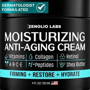 Mens Face Moisturizer Cream - Anti Aging & Wrinkle Face Cream - Mens Facial Moisturizer - Retinol, Collagen, Peptides, Vitamins E & A - Facial Skin Care - After Shave Lotion - Day & Night – 4 oz