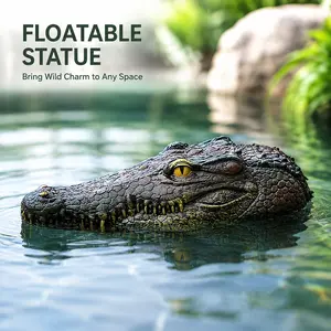 The simulated crocodile head creative spoof of a floating statue, Resin Sculptures, Animal Statue is suitable for garden pool decoration, pool prank, and is an ideal choice for pranks. It is also suitable as a gift for your good friends.