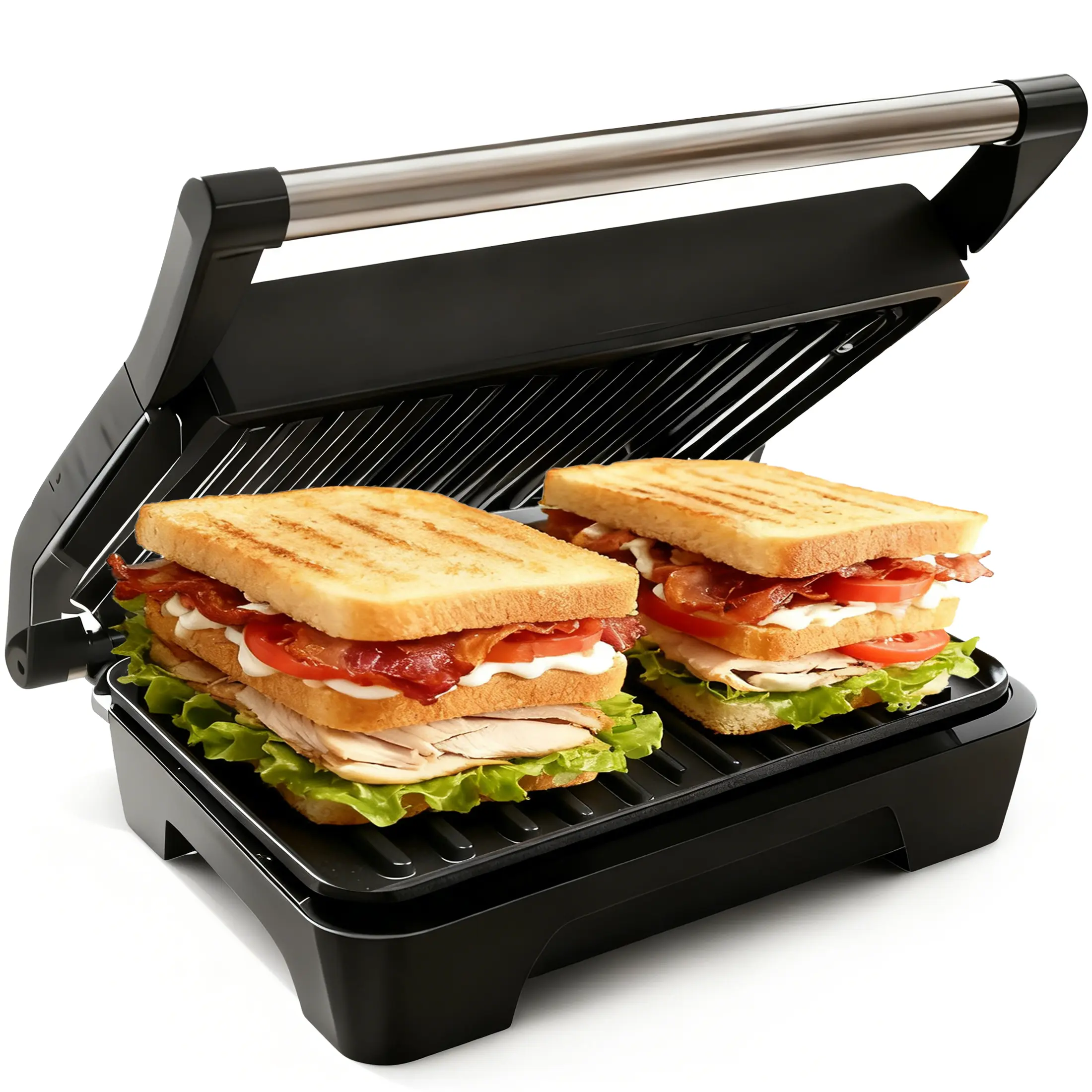 Multi-Purpose Electric Sandwich Grill with Adjustable Temperature Control Non-Stick Coating for Easy Cleaning and Versatile Cooking