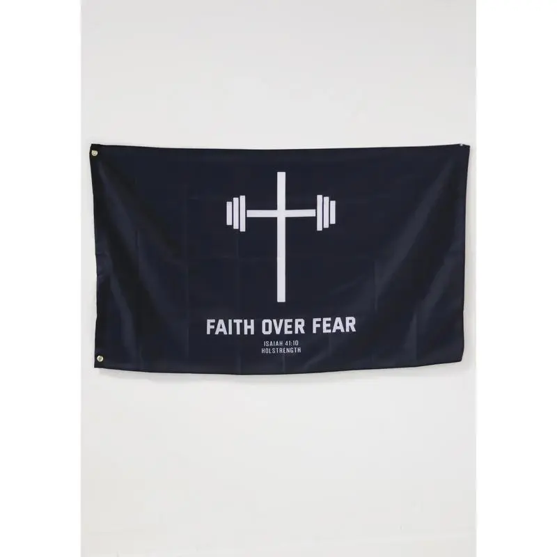 Faith Over Fear Christian Theme Inspirational Text Tapestry - Size-Optional Home Bedroom Wall Decor, Hanging Wall , Home Inspo Gift for Boyfriend,family,uv,last,suitable
