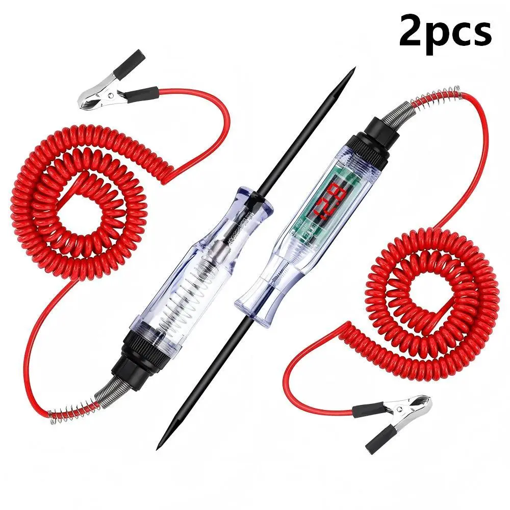 2PCS Circuit Tester, Automotive Diagnostic Tool, Red Coiled Wire for Trailer Wiring Switches, Portable Auto Electrical Tester, Reliable Car Repair Tool for Inspection, Maintenance, Troubleshooting & Daily Electrical Testing for All Types of Vehicles