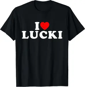 I Love Lucki I Heart Lucki - Red Heart T-Shirt Pure Cotton Graphic Tees Menswear Top: Gifts for Men & Women