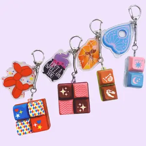 Fidget Keycap Keychain for Convenient Stress Relief in Various Fun Designs
