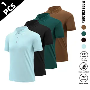 Mens Short Sleeve Polo Shirt Multiple Colors Cooling Lightweight Breathable Casual Summer Top
