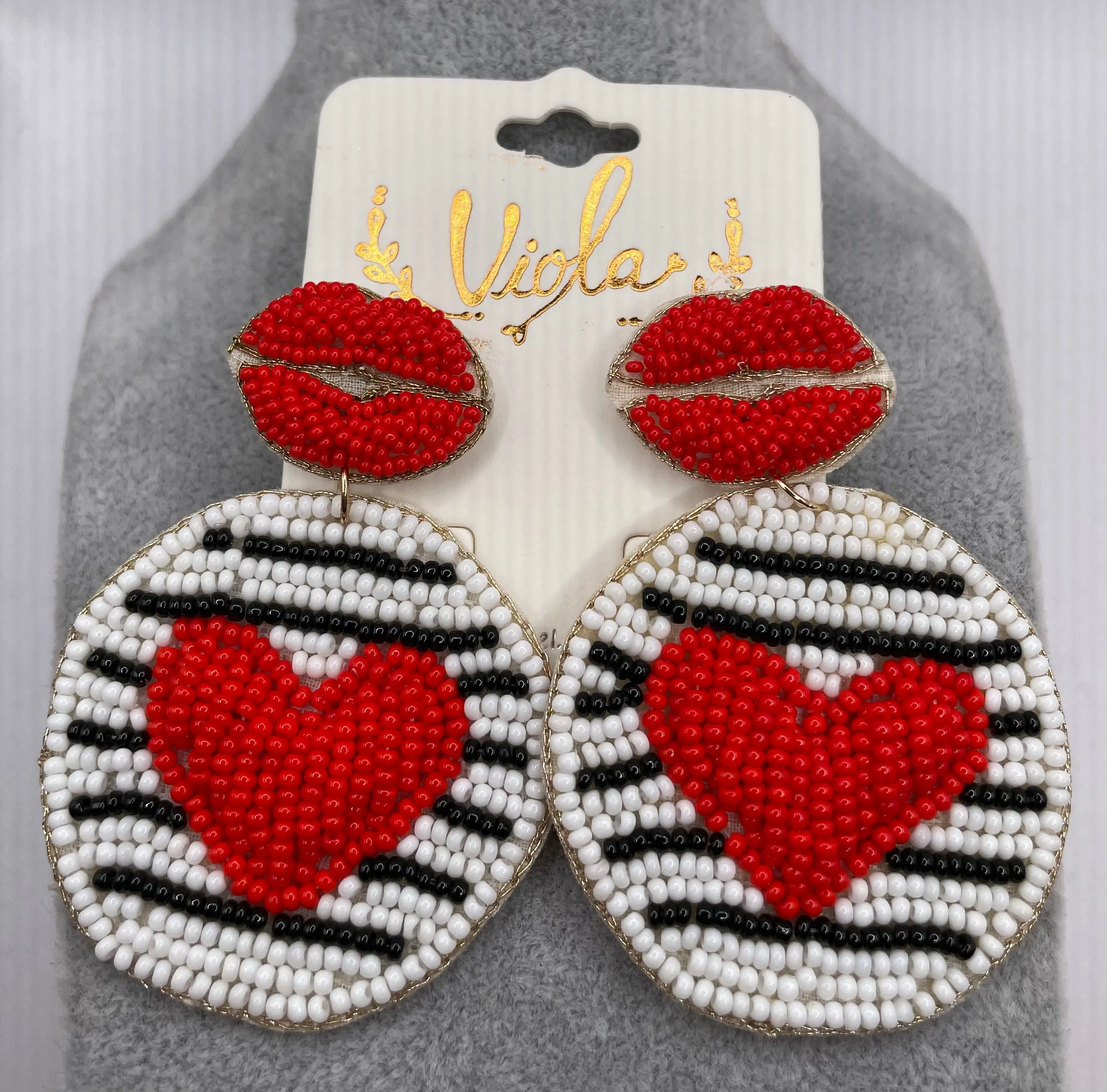Gimme a Kiss Earrings-Red
