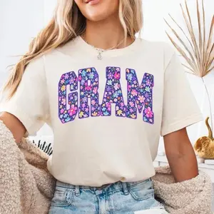 [Sale Up To 50%] Comfort Color Floral Gram T-Shirt, Spring Gram Sublimation Design, Gram Shirt T-Shirt, Mother’s Day, Gift For Mama