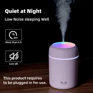 Car-mounted air humidifier, mini model, powered by USB, with a color night light design, suitable for both car use and home use. It is an excellent gift choice for car enthusiasts, Silent Spray Humidifier.