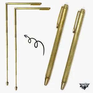 2PCS Retractable Portable Pen Shape Copper Dowsing Rods – Divining Rods Detector for Ghost Hunting Tools, Detect Gold, Divining Water, Seeking Treasure, Buried Items, Paranormal Activity, Etc