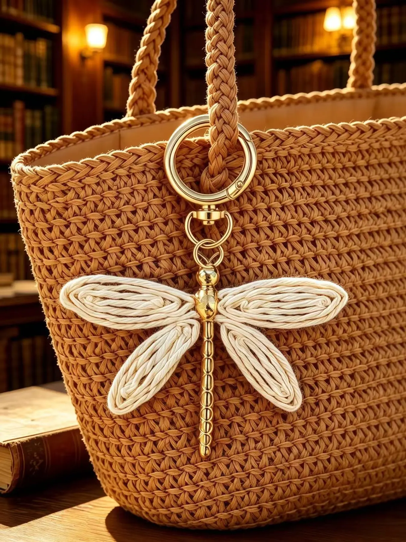 Colorful Dragonfly Keychain Charms, Bohemian Style Handmade Woven Pendant, Cute Animal Theme Accessory, Perfect Gift for Friends and Fashion Lovers, Keychain Decor
