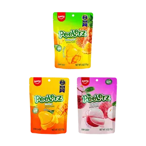 Amos Sweets Lychee Pineapple Mango Gummy Candy - 3 Flavor Variety Pack (170g x 3) - Real Fruit Juice Added, Soft & Chewy