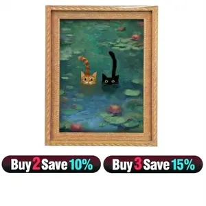 Funny Cat Art Fridge Magnet - Vintage Oil Painting Style - Cute Kitchen Decor & Stocking Stuffer Idea