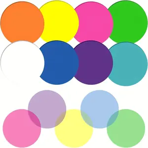 Transparent Sticky Note (160pcs/8 Colors), Neon Color Round Clear Sticky Tab, Waterproof Book Marker, Removable Tabs, Self Adhesive Stickers
