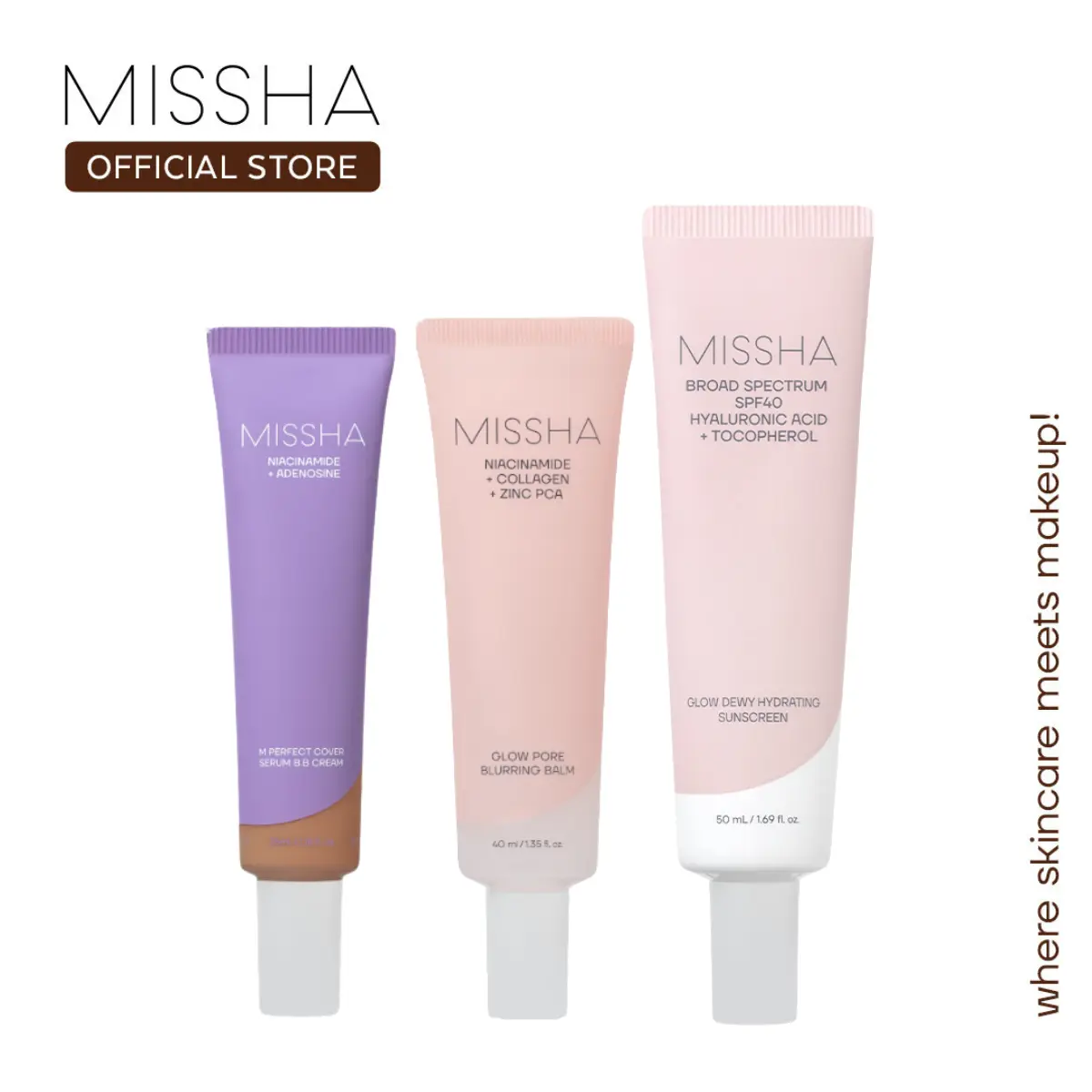 [MISSHA Official] Serum BB + Pore Blurring Balm + Hydrating Sunscreen Trio