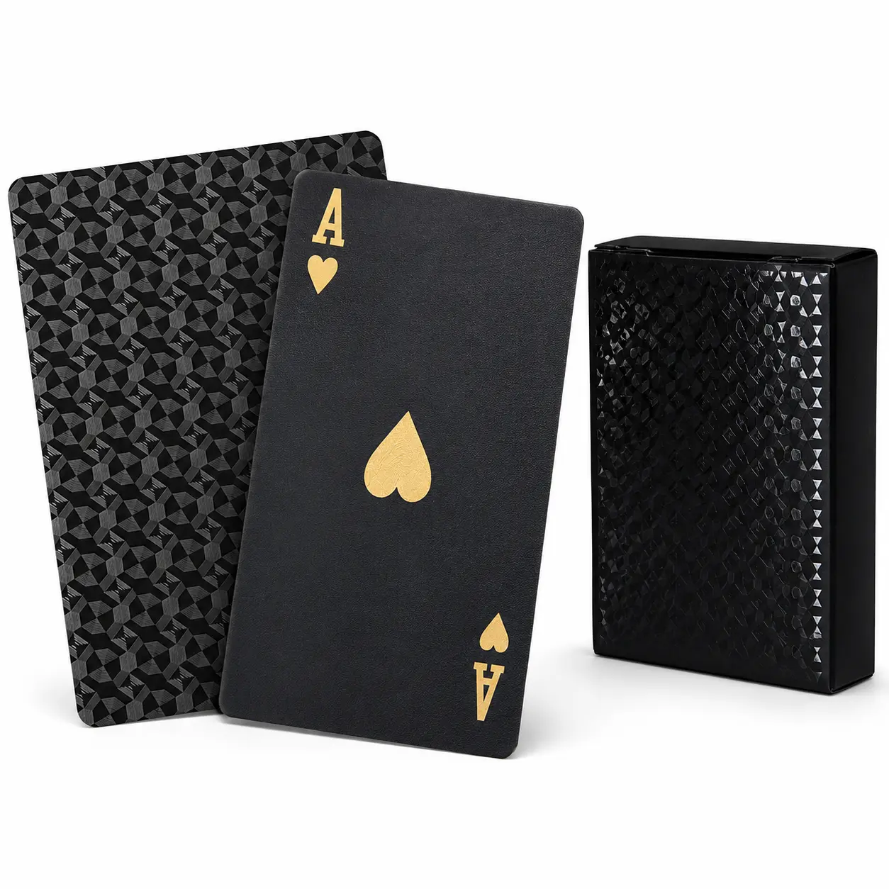 Diamond Waterproof Black Playing Cards, Poker Cards, HD, Deck of Cards (Black)