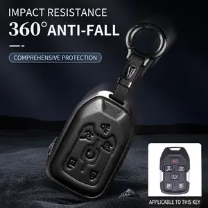 For Chevrolet Key Fob Cover Leather Car Suburban Tahoe 2015 2016 2017 2018 2019 2020 GMC Yukon Key Case Truck chevy 1500 accessories Car Key Protector Car Key Holder