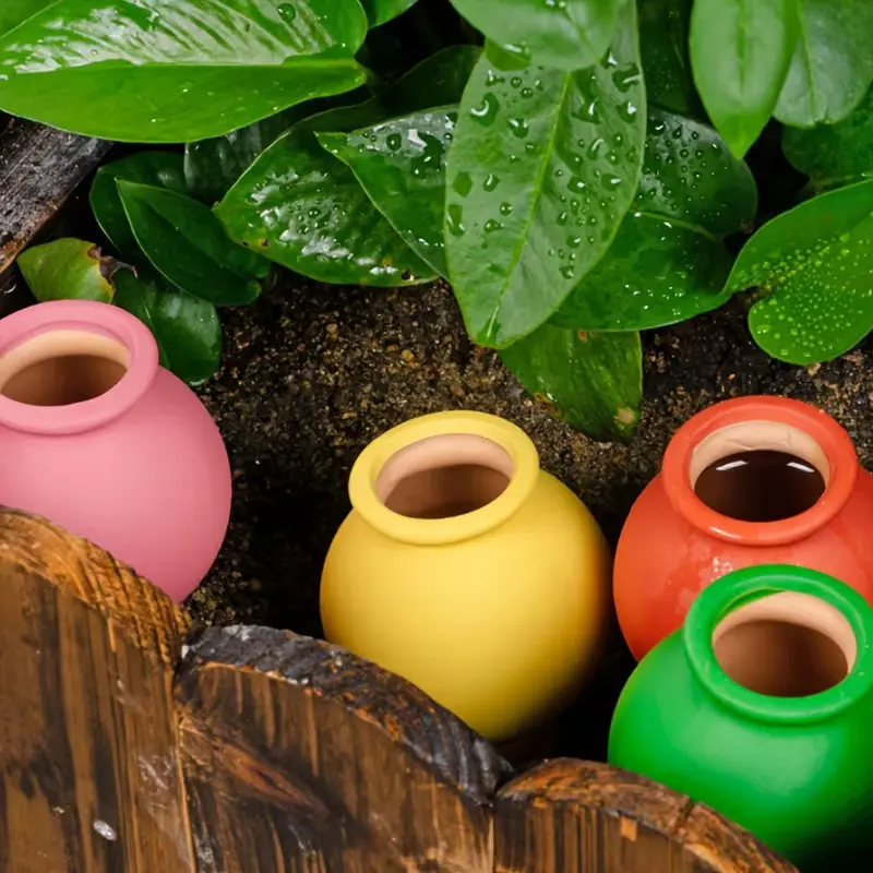 4 Packs, Watering Tool, Wine Bottle Mouth Plant Watering Globes Automatic Plant Watering Bulbs Irrigation Terracotta Watering Device Decorative Self Watering Spikes Plant Water For Vacations Indoor Outdoor Plants