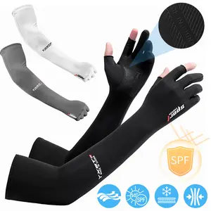 Arm Sleeves with Thumb Hole,UV Arm Sleeves with Thumb Holes Protection Ice Silk Cooling Sleeve,UV Sun Protection Outdoor Sport  For Men Women