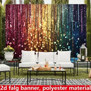 Rainbow tassel backdrop banner, polyester fabric, suitable for weddings, Valentine's Day, anniversaries, and photography studio decorations; ideal for indoor or outdoor parties; perfect as a Valentine's Day gift; party decoration; home décor; room decor.