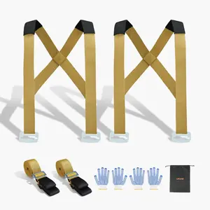 VEVOR Moving Straps, Supports up to 1000 lbs, 2-Person Lifting and Moving System with 2 Harness Straps 2 Load-bearing Straps, Adjustable Lifting Shoulder Straps Move Furniture Appliances Mattresses