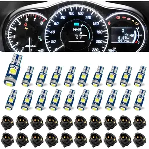 74 Led Bulb Dash Lights Super Bright, T5 37 74 LED Bulb with Twist Lock Socket PC74 PC37,Dashboard Lights, Instrument Cluster Bulbs Kits,Pack of 20 (White)