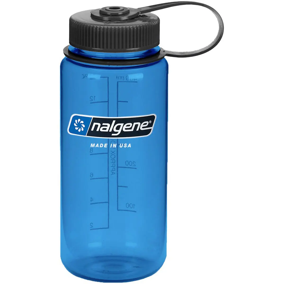 Nalgene 342699 Sustain Tritan Wide Mouth Water Bottle - 16oz BPA-Free Durable Plastic, Portable, Stain-Resistant, Slate Blue & Black, Dishwasher-Safe, Graduated Lines, Withstands Sub-Freezing to Boiling