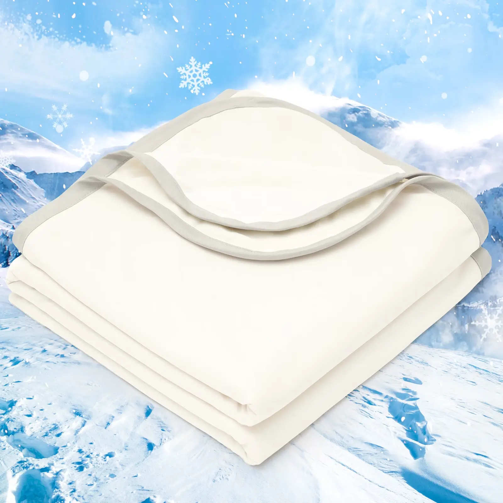 Cooling Blanket for Hot Sleepers Queen Size, Arc-Chill Q-Max>0.5 with Double Cooling, Summer Blanket Absorbs Heat to Keep Cool All Night (Cream White, 90"x90")