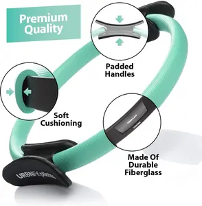 Pilates Ring - 12" Magic Circle W/Dual Grip, Foam Pads for Inner Thigh Workout, Toning, Fitness & Pelvic Floor Exercise - Yoga Rings W/Bonus Exercise Guide