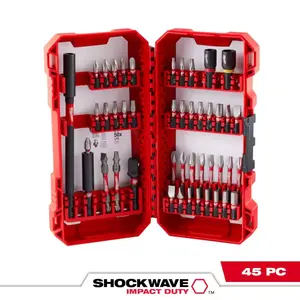 SHOCKWAVE Impact Duty Alloy Steel Screw Driver Bit Set (45-Piece) Milwaukee