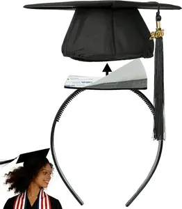 Graduation Cap Headband Insert-Anti-Fall Grad Cap Headband for Curly Hair,Graduation Hat Hair Band Accessories