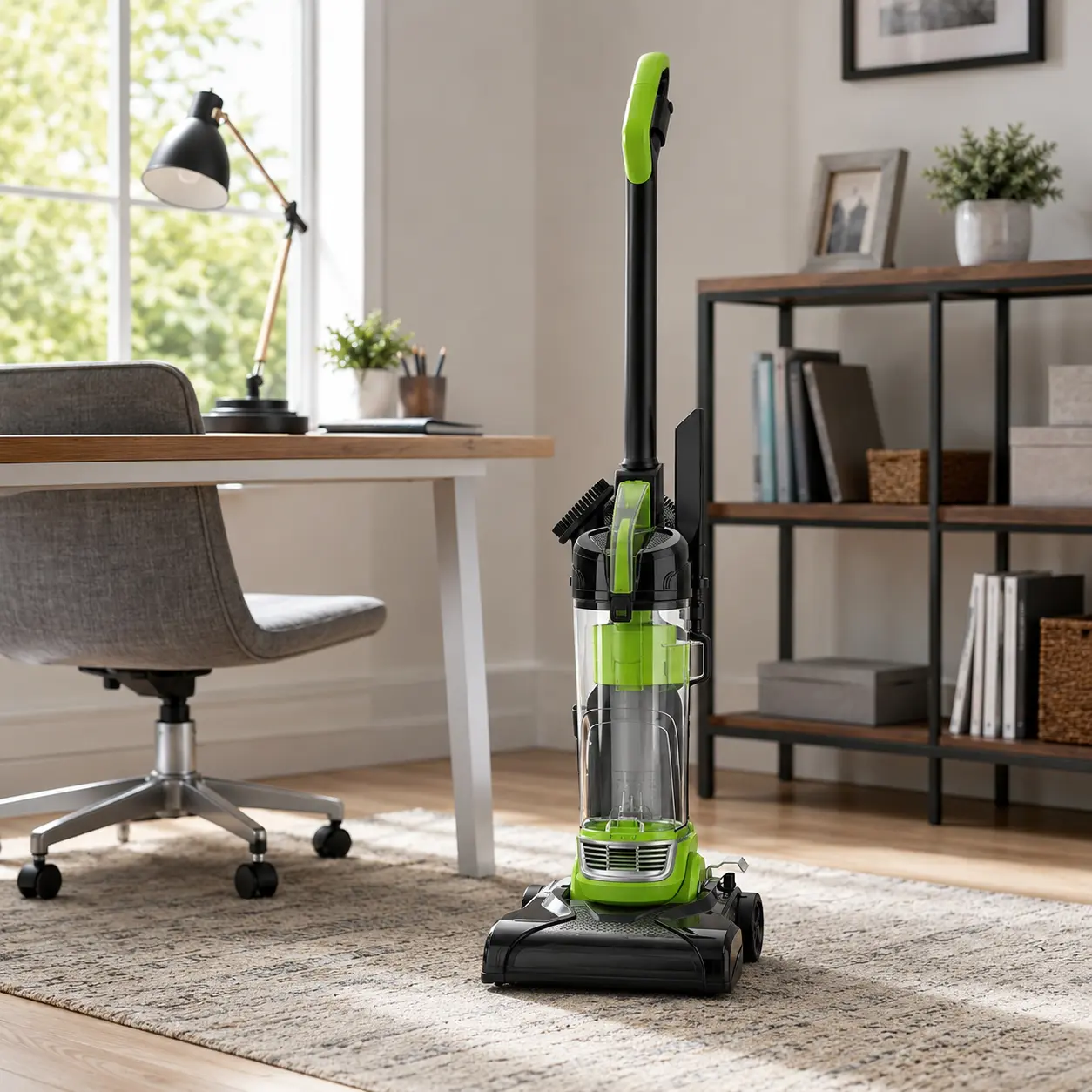 Ultra-Lightweight Bagless Upright Vacuum Cleaner with Large Dust Cup, Crevice Tool & Dusting Brush, Green/Black