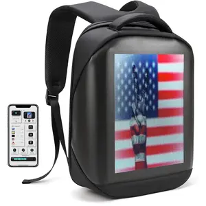 KCLed Backpack with Programmable Screen,HD Color Screen App Control 15.6 inches Laptop Backpack, Waterproof led bag, Travel, Motorcycle Backpack