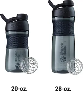 SportMixer Shaker Bottle Perfect for Protein Shakes and Pre Workout, 20-Ounce, Black