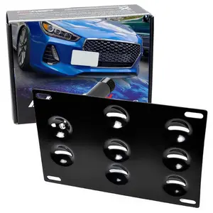 iJDMTOY No Drill Front Bumper Tow Hook License Plate Mounting Bracket Adapter Kit For 2017-2019 Hyundai Elantra, 2014-2018 Kia Forte Sedan