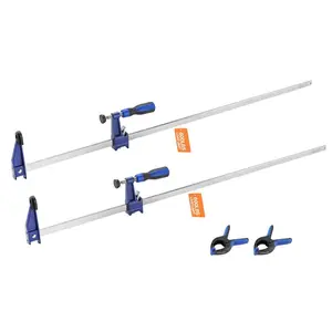 fathersdaygift VEVOR Bar Clamps for Woodworking, 2-Pack 36 inch Opening, Lockable F-Clamp with 600 lbs Load Limit, 2-1/2 inch Depth, Cast Iron and Carbon Steel, Easy to Use, Wood Clamps for Woodworking Metal Working