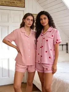 Coquette Women's Sleepwear Set,soft girly sleepwear,Aesthetics, Style, Elegance,Casual Lapel Button Front Shirt and Pants, Comfortable Ladies' Pajamas, Cute Spring Clothes,cottagecore pajamas set