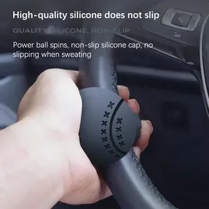 Car Steering Wheel Booster, Bearing Design, Non-slip Silicone Car Assist Steering, Universal Waterproof Car Steering Wheel Power Ball (Black) wheel knob Handle spinner