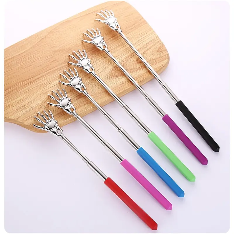 Stretchable Back Scratcher Set (6 Pieces), Metal Claws with Rubber Handle, Perfect Gift for Men Women Kids, Ideal for Itching Relief, Body Care Tool
