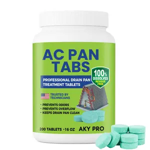 AC PAN TABS – 200 AC Drain Line Cleaner Tablets for HVAC & Air Conditioner Condensate Pan Preventive Maintenance, Water-Soluble, No-Residue & Prevents Overflow
