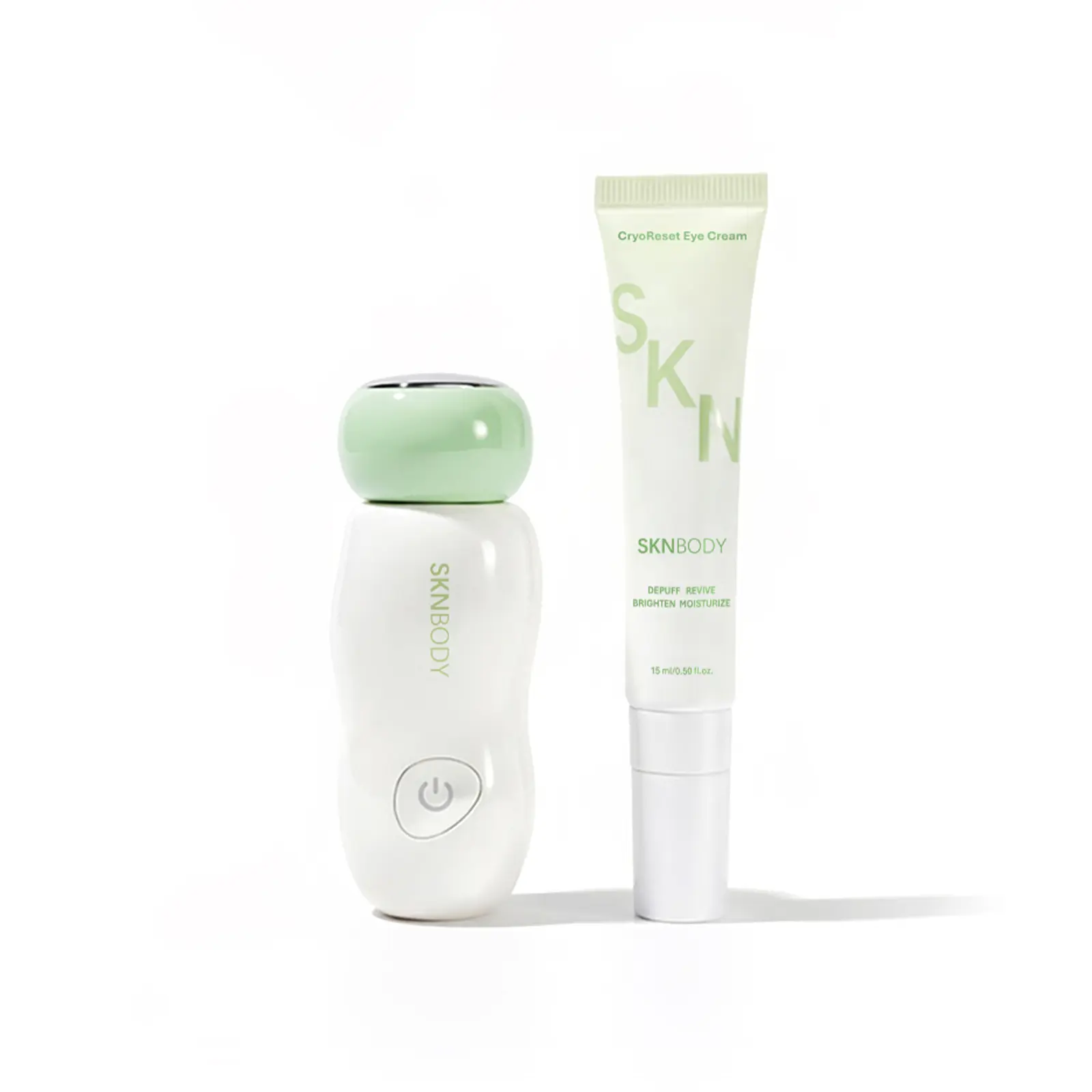 SKNBODY CryoReset Eye Duo System – Cooling Eye Wand and Eye Cream Set, Under Eye Massager with Gentle Vibration, Refreshes Tired Eyes and Helps Reduce Puffiness