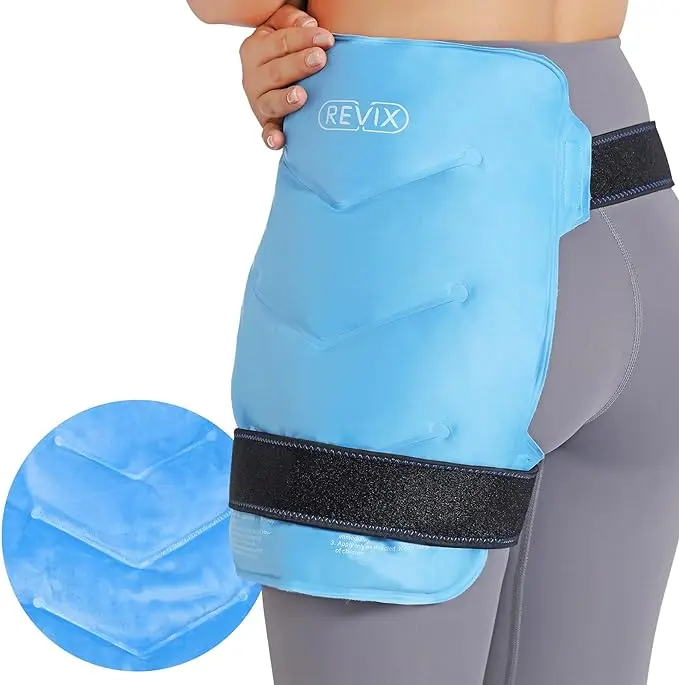 Reusable Solid Ice Pack Wrap with Adjustable Strap - Ice Compress for Adults, Hip & Back, Long-Lasting Cool Gel, Soft Plush Cover, One Size Flexible Fit