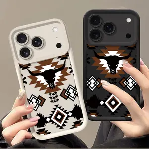 Retro Western Cowboy Style Cellphone Casing, Transparent Soft TPU Cover, Shockproof Anti-Slip Handheld Device Protector, Compatible with iPhone 11-17 Pro Max Series, Stylish Mobile Accessories Gift