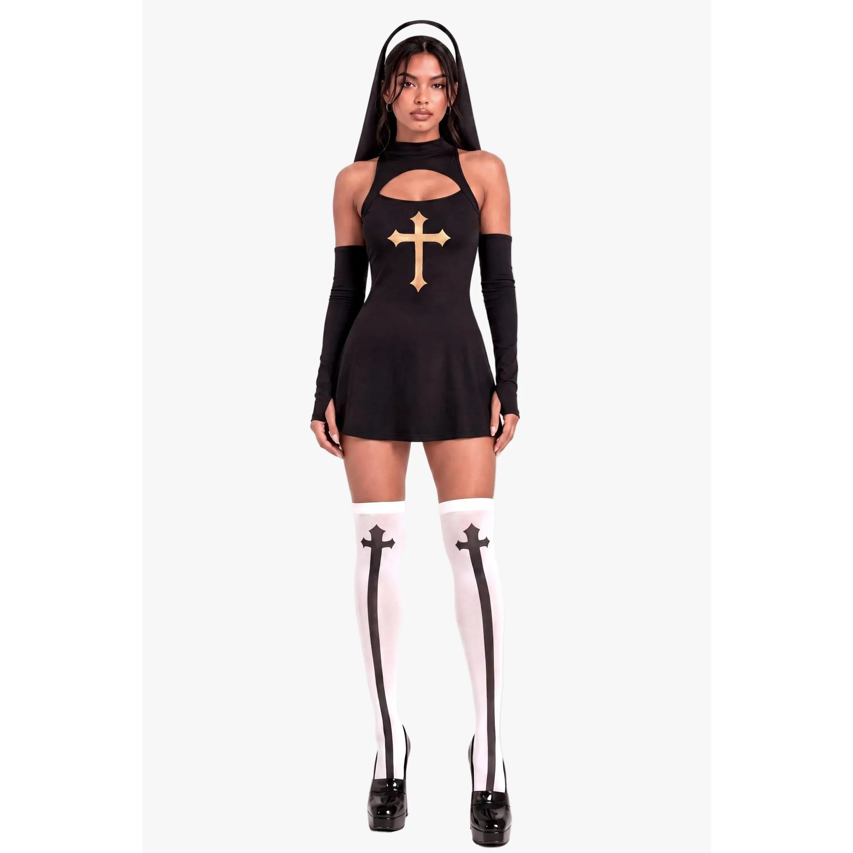 Sister Sin Holy Nun 4 Piece Costume Set